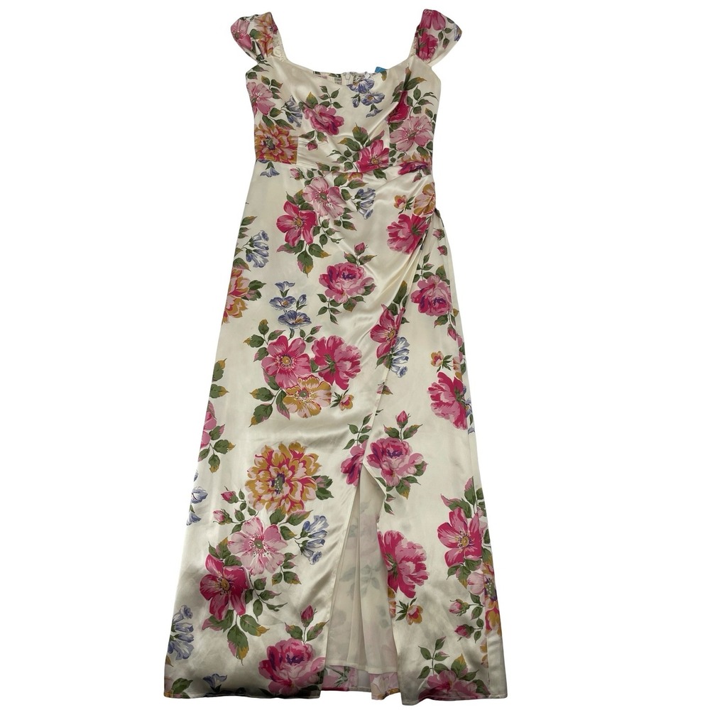 Reformation Women's Genesis Silk Dress Floral Giverny Cream Size 6 W TAGS